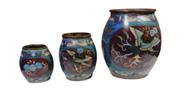 Antigo Conjunto Pequeno Potiches Metal Closone - R 11030