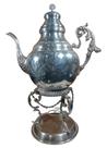 Antigo Grande Samovar Em Metal Prateado - R 10870 Antigo Grande Samovar Em Metal Prateado - R 10870