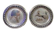 Antigo Par De Pratos Decorativo Em Metal Egipt - R 10903