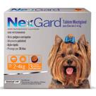Antipulgas e Carrapatos NexGard para Cães de 2 kg a 4 kg com 3 Tabletes