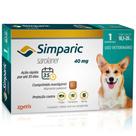 Antipulgas e Carrapatos Simparic 40 mg para Cães de 10,1 a 20 kg com 1 Comprimido