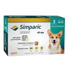 Antipulgas e Carrapatos Simparic 40 mg para Cães de 10,1 a 20 kg com 3 Comprimidos