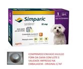 Antipulgas Simparic 10mg Para Cães 2,6 a 5kg 1 comprimido Zoetis