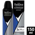 Antitranspirante Aerossol Rexona Men Clinical Clean 150ml Antitranspirante Aerossol Rexona Men Clinical Clean 150ml