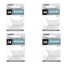 Anzol Marine Suzuki Nº 24 Kit 4 Cartelas 100un Aço Robalos Pescadas Traíras