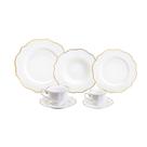 Ap jantar 42pc porcelana maldivas branco c/fio dourado wolff Ap jantar 42pc porcelana maldivas branco c/fio dourado wolff