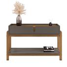 Aparador 2 Gavetas Lizz Cinza Perola/Cedro - Casa D Móveis Aparador 2 Gavetas Lizz Cinza Perola/Cedro - Casa D Móveis