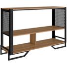 Aparador 80 Cm Estilo Industrial 2 Prateleiras Telado 1021 Preto Mell Pp Preto Mell