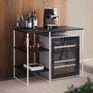 Aparador Adega Barzinho Bourbon 95cm Industrial em Aço para Sala Cozinha Bar Gourmet - Branco/preto Aparador Adega Barzinho Bourbon 95cm Industrial em Aço para Sala Cozinha Bar Gourmet - Branco/preto