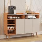 Aparador Balcão Buffet Celta Retro 3 Portas Nature com OffWhite