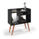 Aparador Balcão Industrial Canto Sala Ambiente Cozinha Retro Pés Palito Rubi cor:Preto