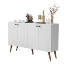 Aparador Bancada Sala Jantar Buffet Balcão Cozinha Cantinho do Café 4 Portas Istambul Retrô Branco