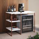 Aparador Bar Adega Industrial Bourbon 95cm em Aço para Home Bar Sala e Área Gourmet - Cobre/branco Aparador Bar Adega Industrial Bourbon 95cm em Aço para Home Bar Sala e Área Gourmet - Cobre/branco