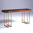 Aparador Bar Buffet 150cm 100% MDF Pés em Metal Dourado Cor:Imbuia com Pés Dourado