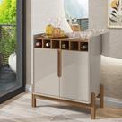 Aparador Bar Lizz Adega para 6 Garrafas Pé de Madeira Maciça Aparador Bar Lizz Adega para 6 Garrafas Pé de Madeira Maciça