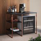 Aparador Barzinho Adega Industrial Bourbon 95cm em Aço para Sala Home Bar e Gourmet - Cobre/preto Aparador Barzinho Adega Industrial Bourbon 95cm em Aço para Sala Home Bar e Gourmet - Cobre/preto