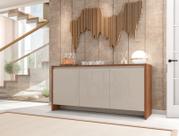 Aparador Buffet 160cm Madrid 3 Portas 1 Gaveta Cedro com OffWhite - Rede Móveis