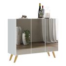 Aparador Buffet 2 Portas Retrô Vegas V3613 Branco/Natural