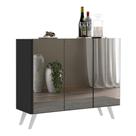 Aparador Buffet 2 Portas Retrô Vegas V3613 Preto/Branco