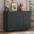 Aparador Buffet 3 Portas Com Pés Quadrados Veneza Multimóveis Mp1010 Preto