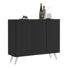 Aparador Buffet 3 Portas Multimóveis V1009 Preto/Branco Aparador Buffet 3 Portas Multimóveis V1009 Preto/Branco