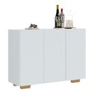 Aparador Buffet 3 Portas Multimóveis V1010 Branco/Natural