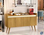 Aparador Buffet 4 Portas Luxo Madeirado / Off white - comprar moveis para sua casa