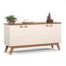 Aparador Buffet 4 Portas Nature Off White Mdf Luade Moveis