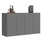 Aparador Buffet 4 Portas Suspenso Veneza Multimóveis V3594 Grafite Grafite