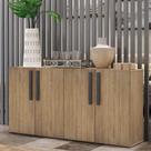 Aparador Buffet 4 portas Viena Multimóveis Rustic/Preto