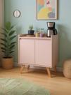 Aparador Buffet 60cm Retro Mdf Rosa Madri - On Móveis Aparador Buffet 60cm Retro Mdf Rosa Madri - On Móveis