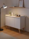Aparador Buffet 90cm Retro Mdf Branco Madri - On Móveis