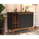 Aparador Buffet Adega 2 Portas MDF Sala Jantar Cantinho Café Bar Moderno Nature 120cm Frete Grátis