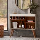 Aparador Buffet Adega-Bar New Odin Pés Palito Cantinho Café Cor Off / Nature