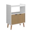 Aparador Buffet Adega Estilo Arthur Cor Branco/Ripado - Prado Moveis