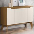 Aparador Buffet Ambar 4 Portas 2 Prateleiras Nature/Off White Si351 - Henn