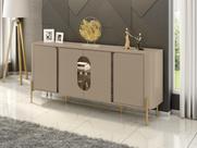 Aparador Buffet Apollo para Sala com Portas de Vidro e LED