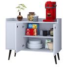 Aparador Buffet Balcão Compacto 90 cm Multiuso Decoração Sala Jantar Estar Escritório Wood New- Branco - RPM Móveis