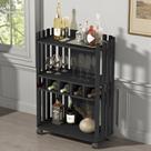 Aparador Buffet Bar Adega Frisado Preto sem Porta em MDF 59cm de Casa Aparador Buffet Bar Adega Frisado Preto sem Porta em MDF 59cm de Casa
