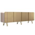 Aparador Buffet Bar Para Sala 04 Portas 220 cm Santiago B01 Off White Champagne Aparador Buffet Bar Para Sala 04 Portas 220 cm Santiago B01 Off White Champagne