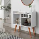 Aparador Buffet Bar Retro RUBI Com Adega/Suporte Pés Palito - Branco