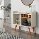 Aparador Buffet Bar Retro RUBI Com Adega/Suporte Pés Palito - Off White/ Nature Aparador Buffet Bar Retro RUBI Com Adega/Suporte Pés Palito - Off White/ Nature