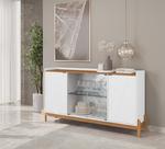 Aparador Buffet Bari Com 2 Portas E Pés De Madeira Maciça - 2 Cores Aparador Buffet Bari Com 2 Portas E Pés De Madeira Maciça - 2 Cores