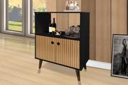 Aparador / Buffet CAN Estilo Retrô com Pés Palito em Madeira Cor Branco/Ripado 3D Aparador / Buffet CAN Estilo Retrô com Pés Palito em Madeira Cor Branco/Ripado 3D