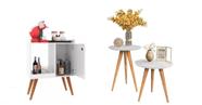 Aparador Buffet Cantinho do Café Linus + Conjunto Mesas Apoio e Lateral Classic Branco