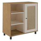 Aparador Buffet Charlotte 1 Porta Carvalho / Off White / Palha