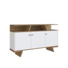 Aparador Buffet Com 3 Portas Nobu Branco Mel MDP Emovell