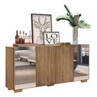 Aparador Buffet com Espelho e Pés Quadrados Rustic/natural Aparador Buffet com Espelho e Pés Quadrados Rustic/natural