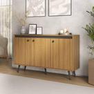 Aparador Buffet CR50281 Retrô 3 Portas MDP 135CM Mel e Preto