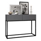 Aparador Buffet Estilo industrial 2 Gavetas Cinza com Preto